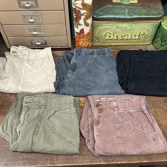Old Navy Elastic Waist Work Pants Lounge Khaki Black Gray Wine Green Lot of 5 - Picture 8 of 8